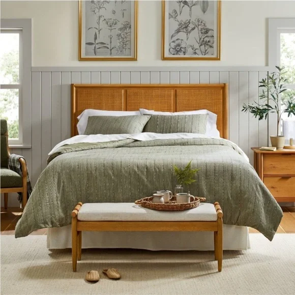 NWT 3pc Full/Queen Washed Loop Stripe Duvet Cover Set Sage Green - Hearth & Hand - Picture 4 of 6